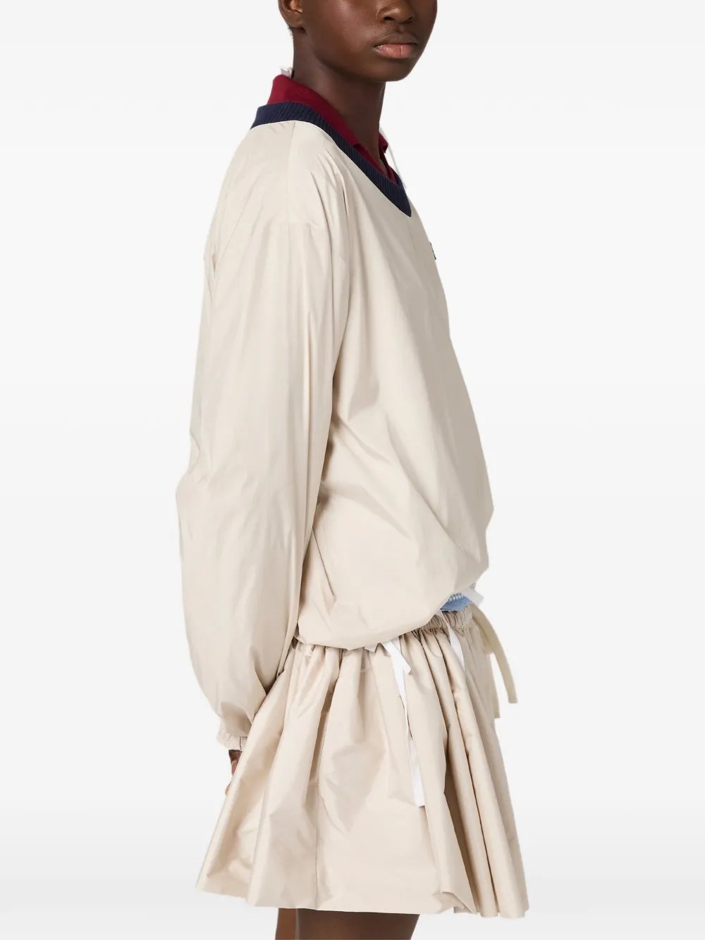 Miu Technisch pongé sweater Beige