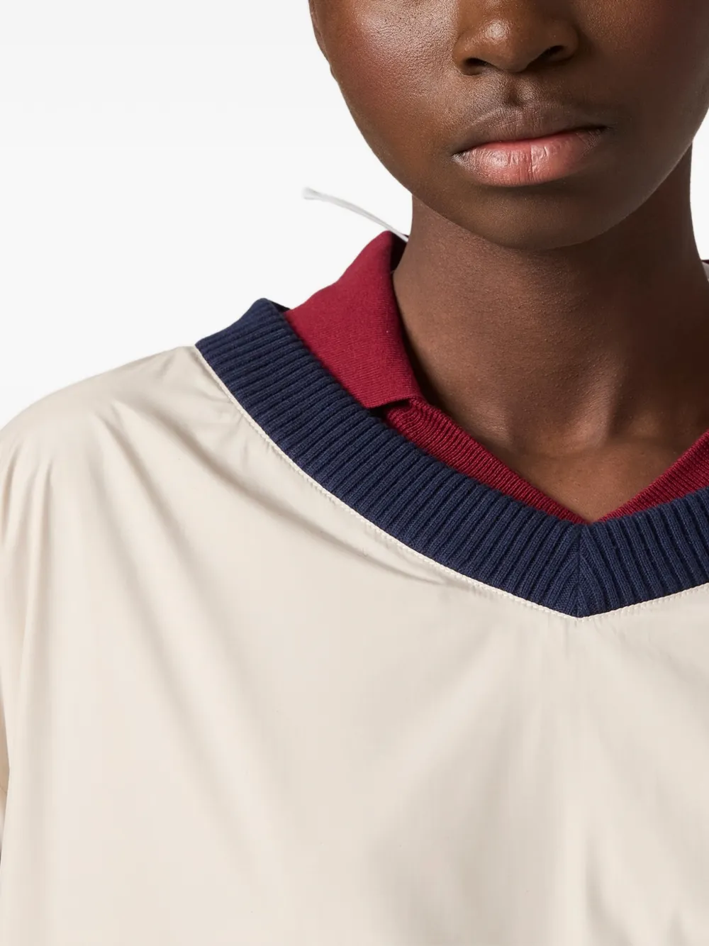 Miu Technisch pongé sweater Beige
