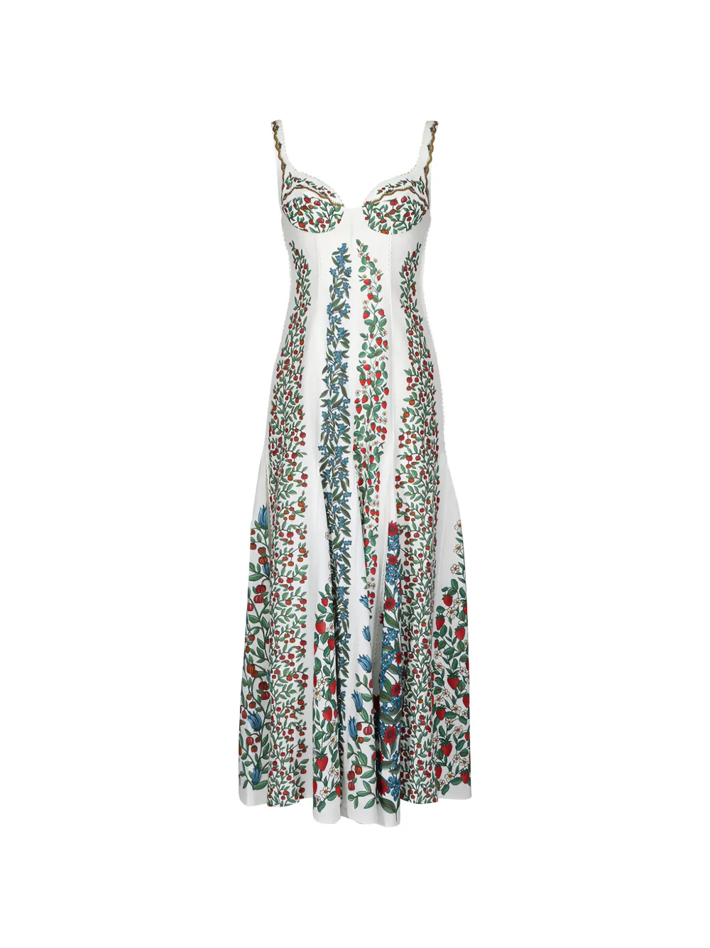 FARM Rio fruit-print sleeveless dress - Bianco