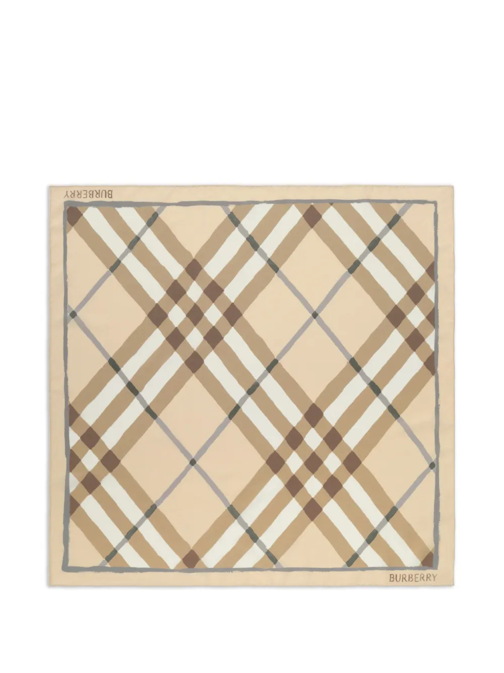 Burberry Geruite zijden sjaal Beige