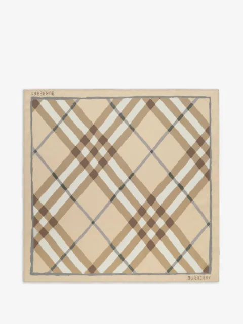BURBERRY 워터컬러 체크 실크 스카프