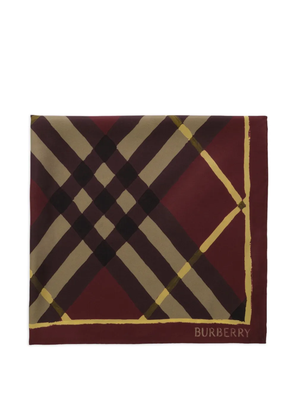 Burberry Geruite zijden sjaal Rood