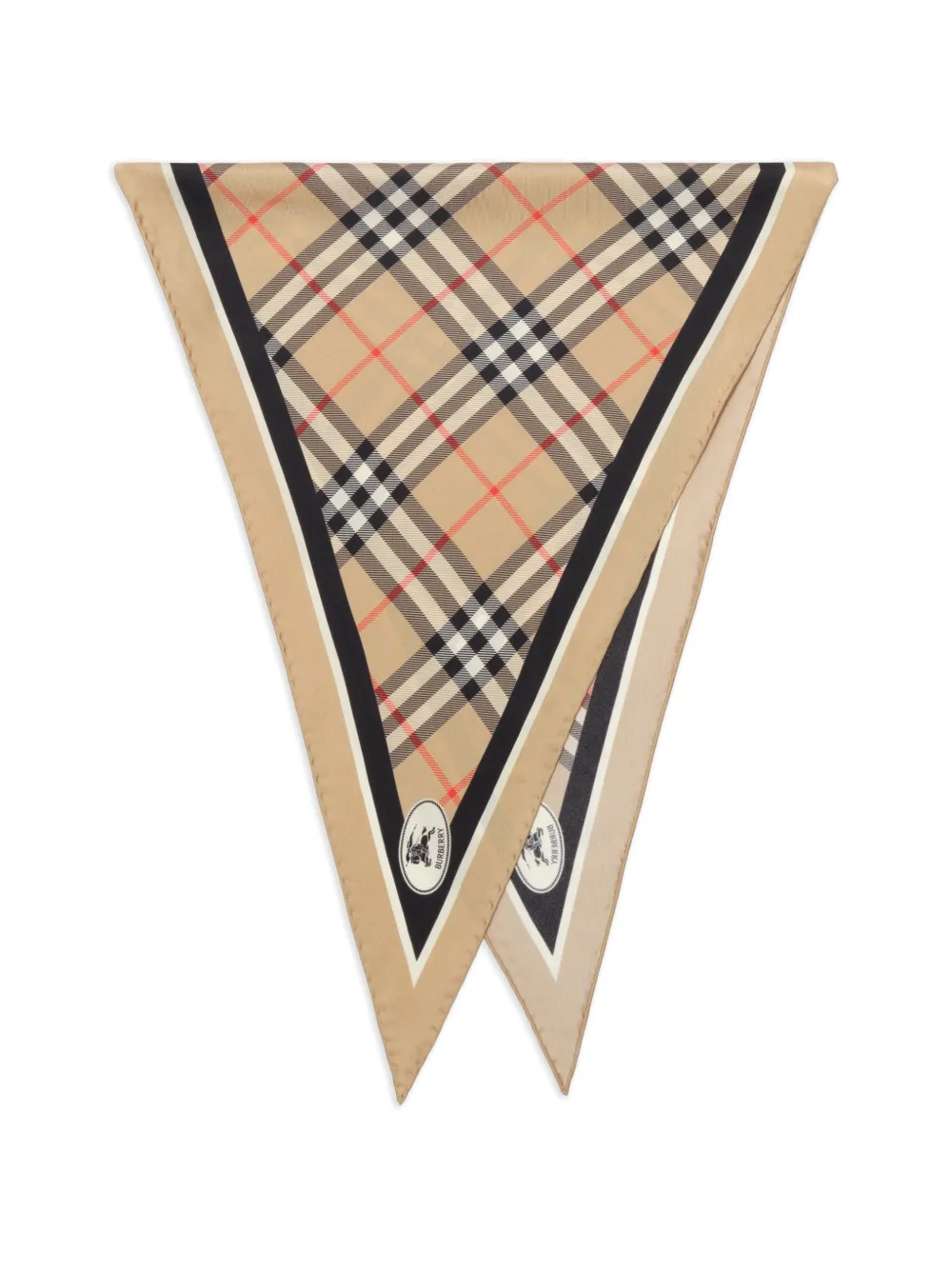 Burberry Check Knight-stamp silk scarf - Toni neutri