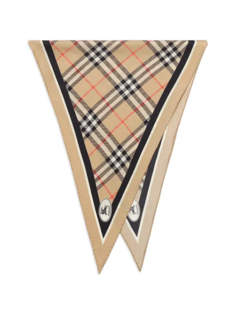 Burberry Check Knight-stamp silk scarf