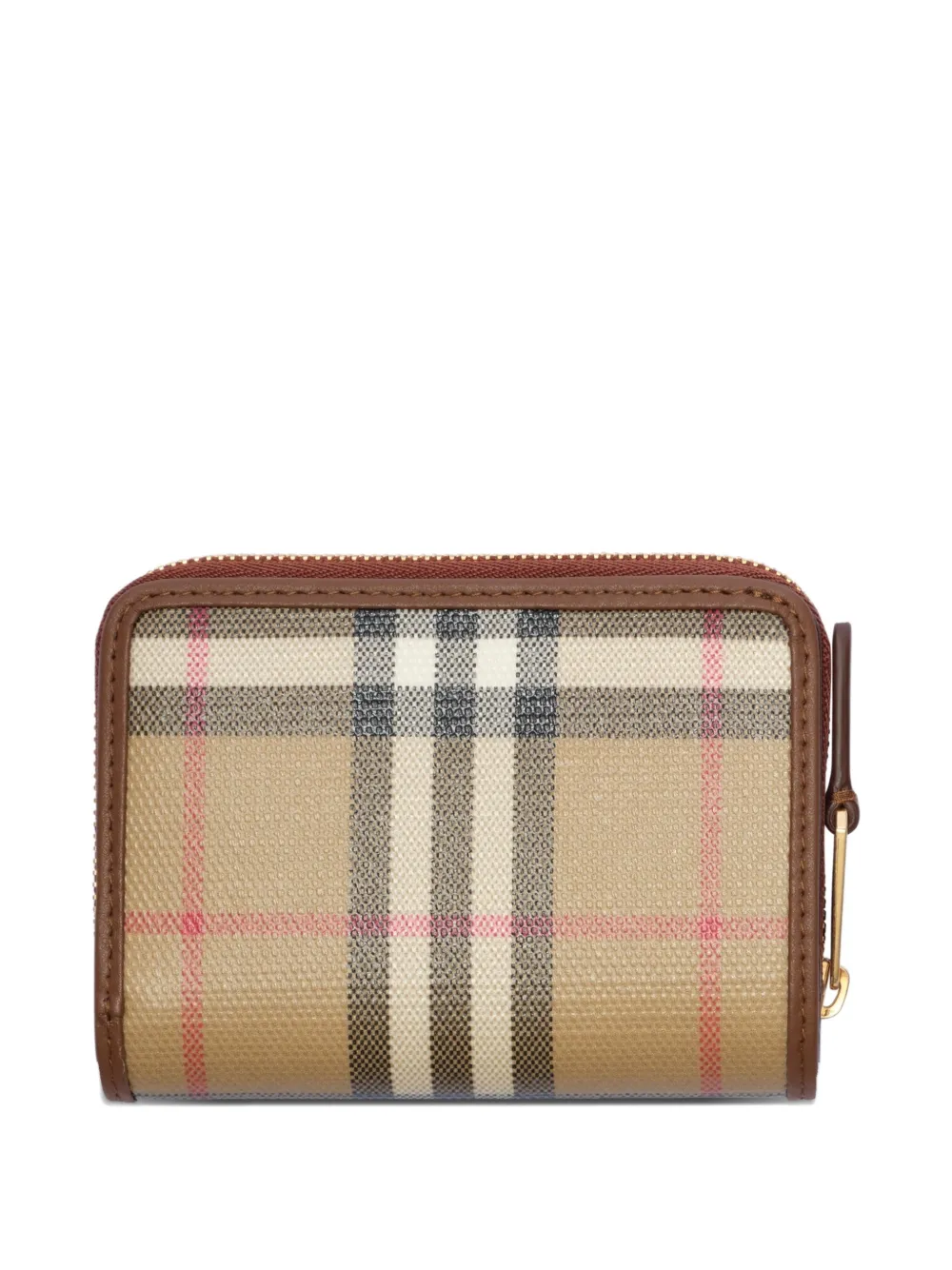 Burberry Kleine geruite portemonnee met rits Bruin