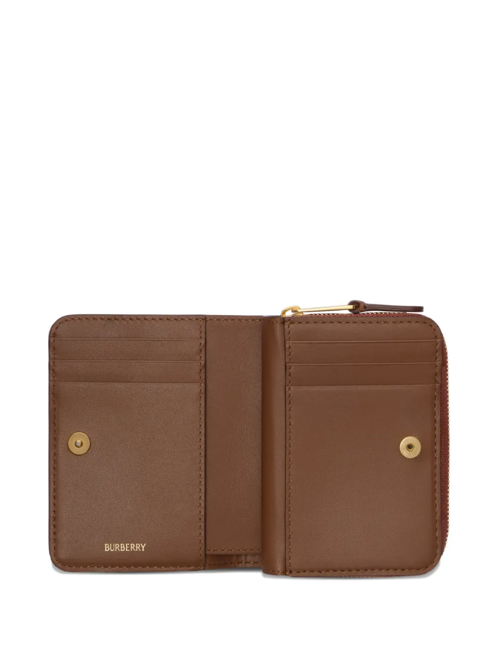 Burberry Kleine geruite portemonnee met rits Bruin