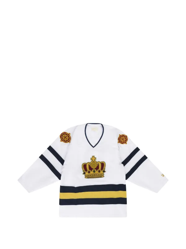 Aimé Leon Dore Crown-patch Striped-details T-shirt in White