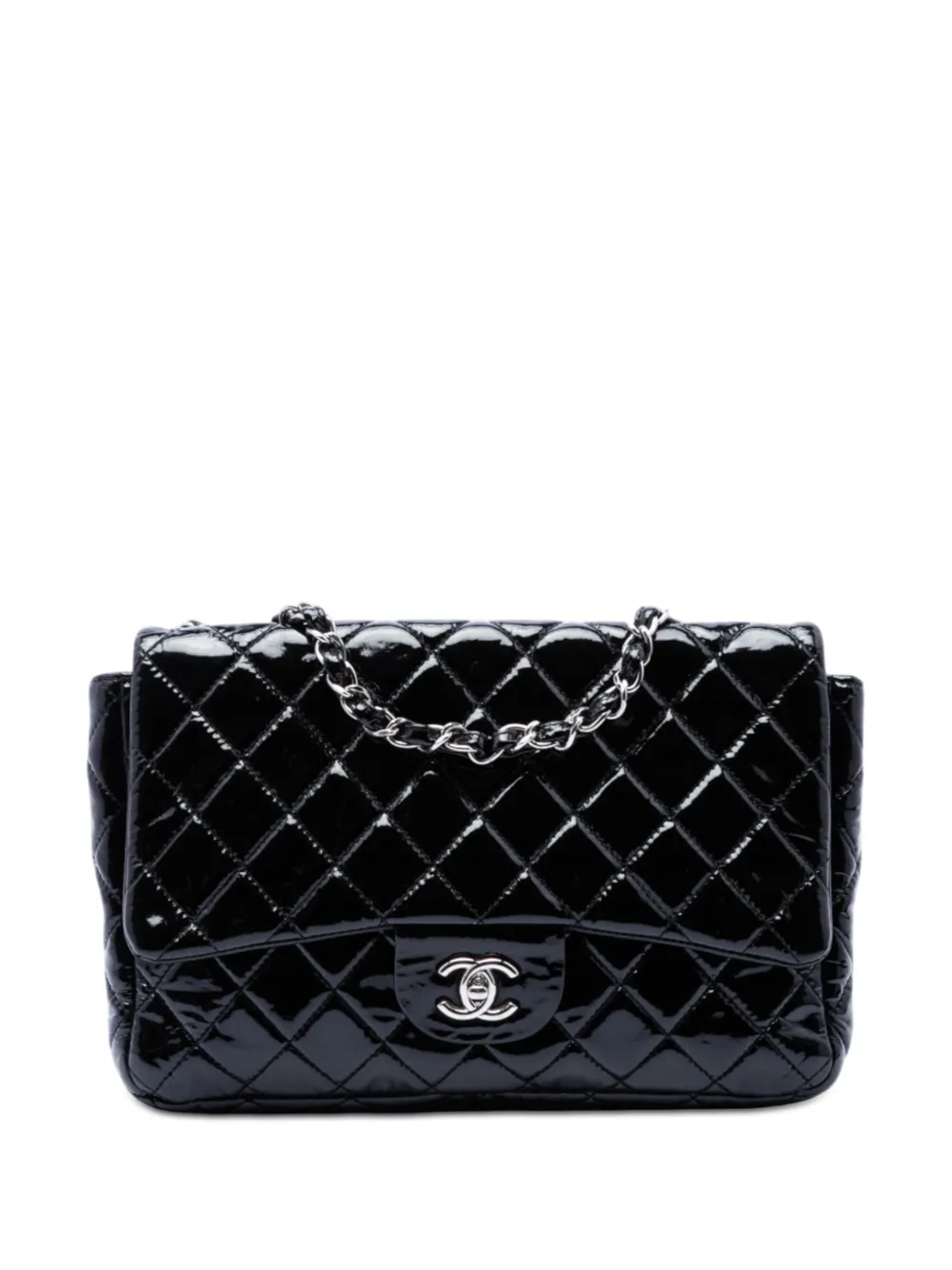 CHANEL Pre-Owned 2008-2009 Jumbo Classic Patent Single Flap shoulder bag - Nero