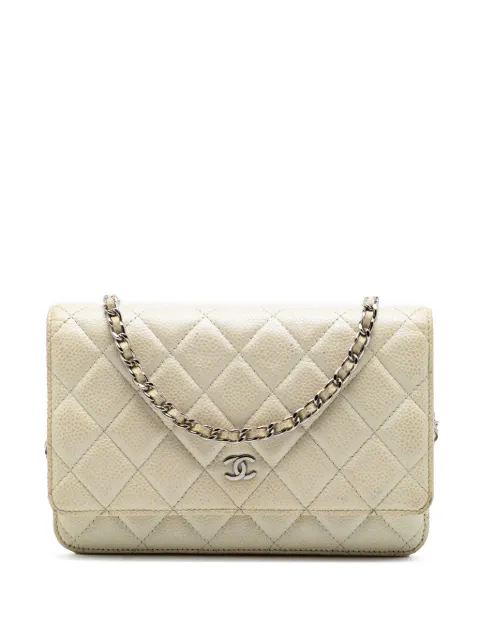 CHANEL Pre-Owned bolsa crossbody Wallet on Chain de piel caviar con capitonado CC 2014-2015