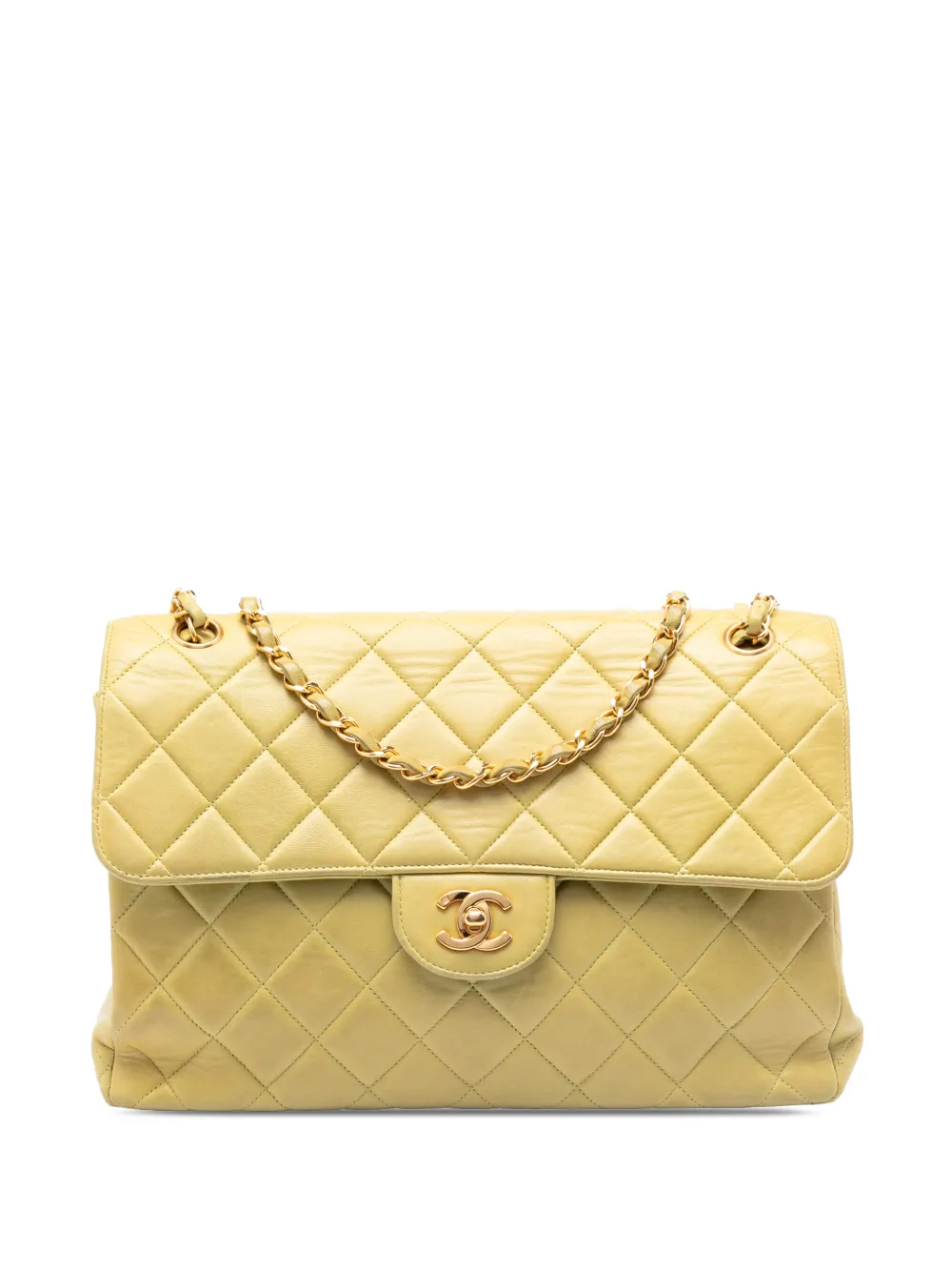 CHANEL Pre-Owned 1994-1996 Jumbo Quilted Lambskin Double Sided Flap shoulder bag - Gelb