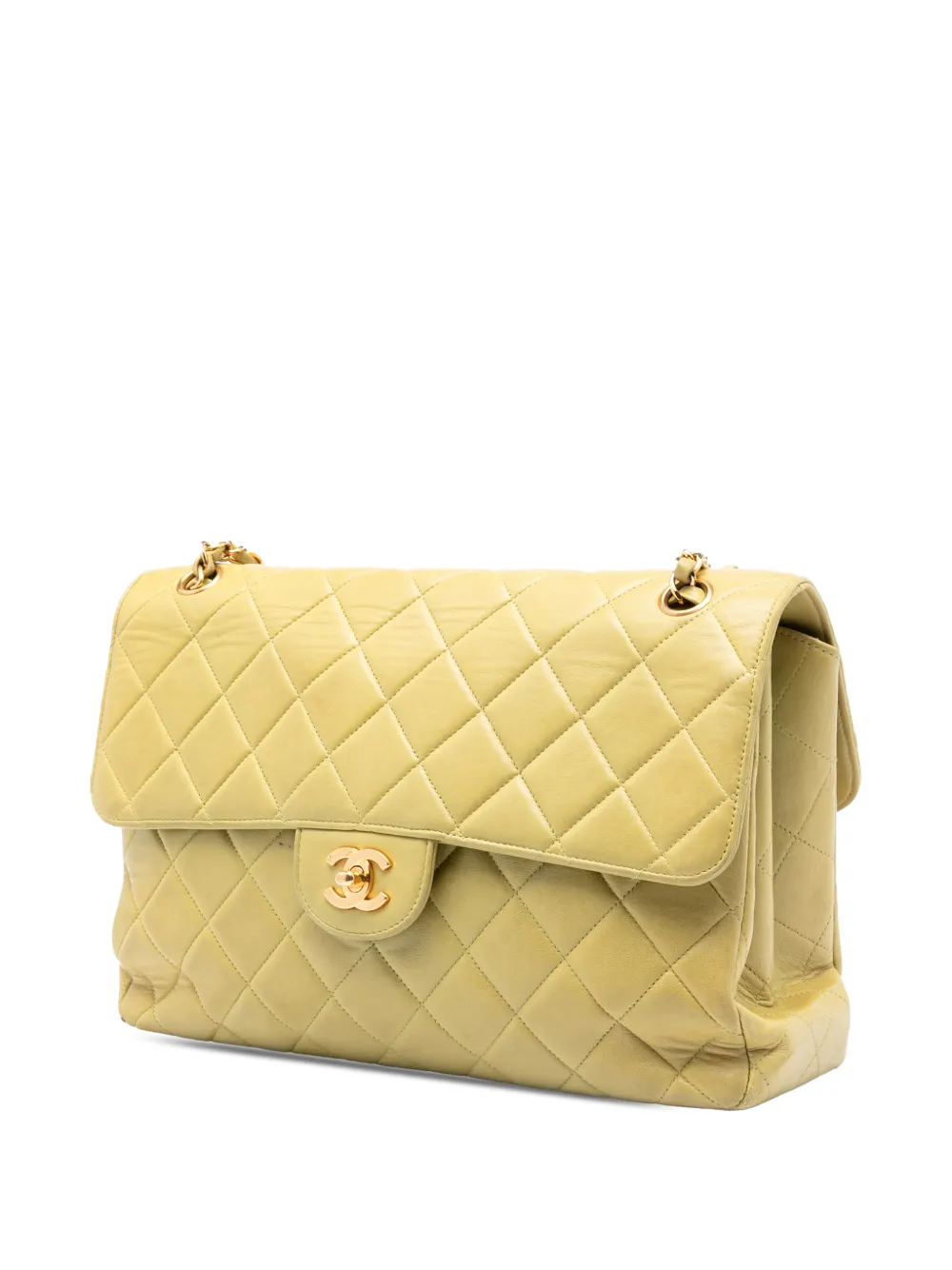  Chanel Pre-owned Bolso De Hombro Double Sided Flap Oversize De Piel De Borrego Acolchado 1994-1996 - Amarillo 