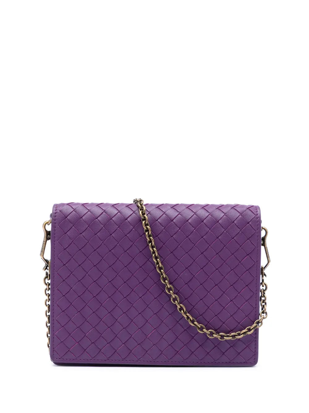 Bottega Veneta Pre-Owned 2012-2026 Nappa Intrecciato Wallet On Chain crossbody bag - Viola