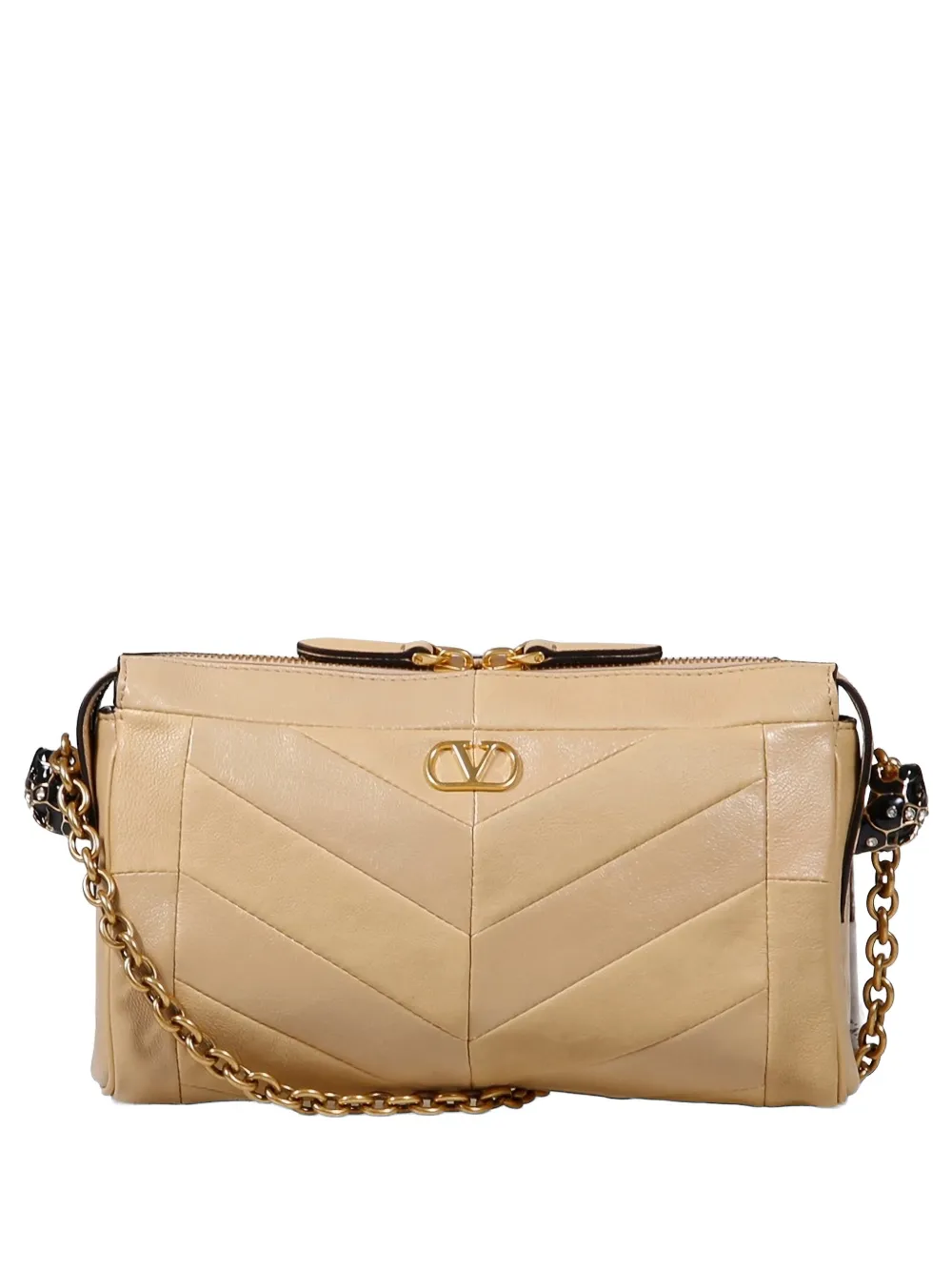 Valentino Garavani small Panthea chevron-quilted shoulder bag - Nude
