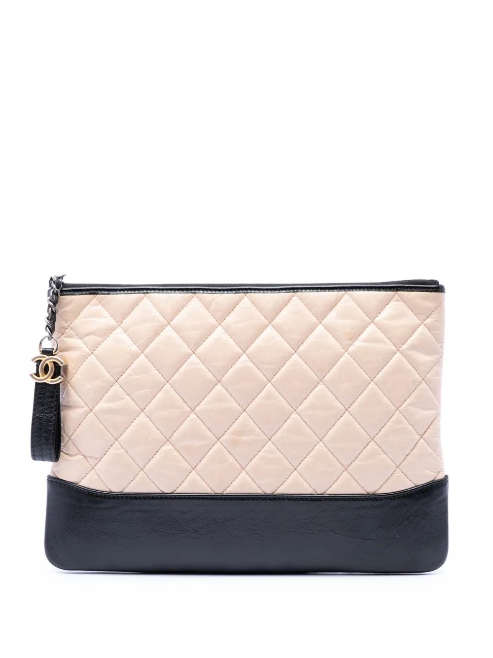 CHANEL Pre-Owned 2018 Medium Aged Calfskin Gabrielle O Case clutch bag - Braun