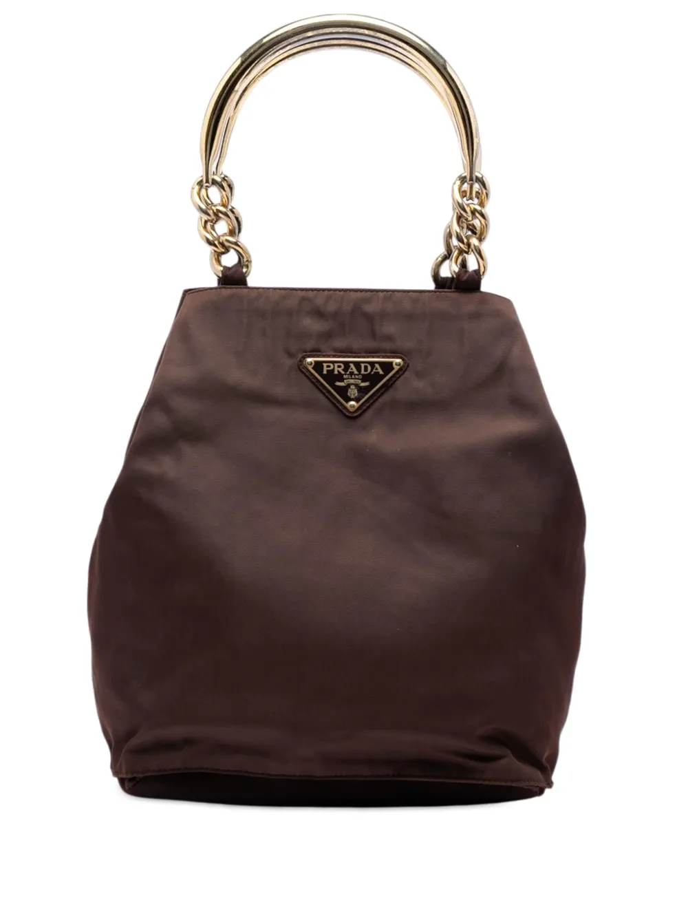 Prada Pre-Owned 2012-2026 Tessuto Metal Handle Bag handbag - Marrone
