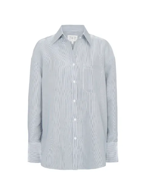 TWP camisa oversize con rayas diplomáticas estampadas
