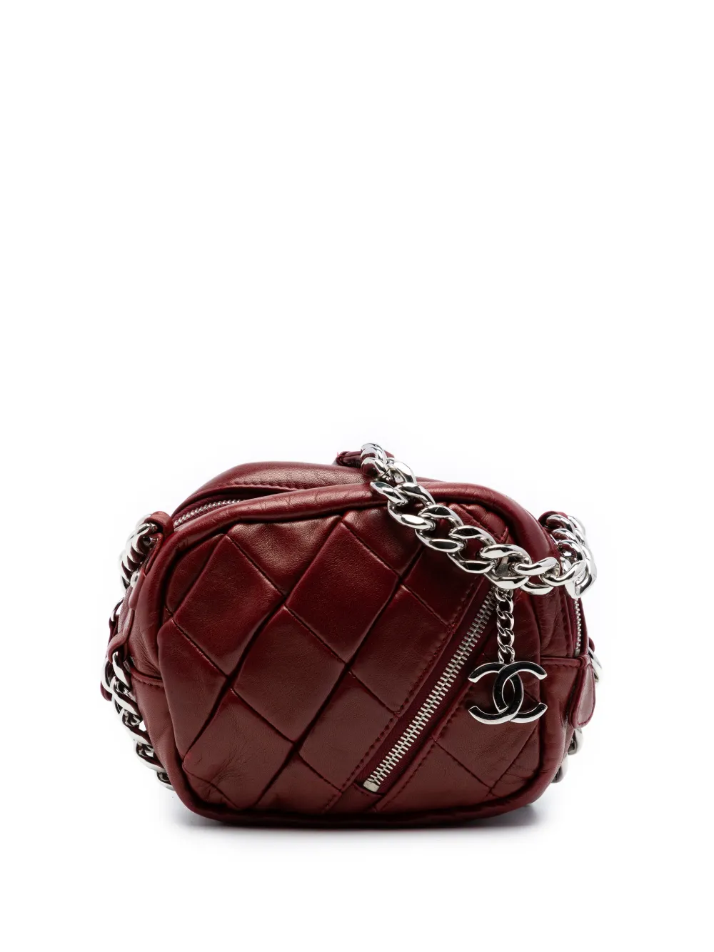 CHANEL Pre-Owned 2008-2009 CC Quilted Lambskin Camera Bag shoulder bag - Rosso