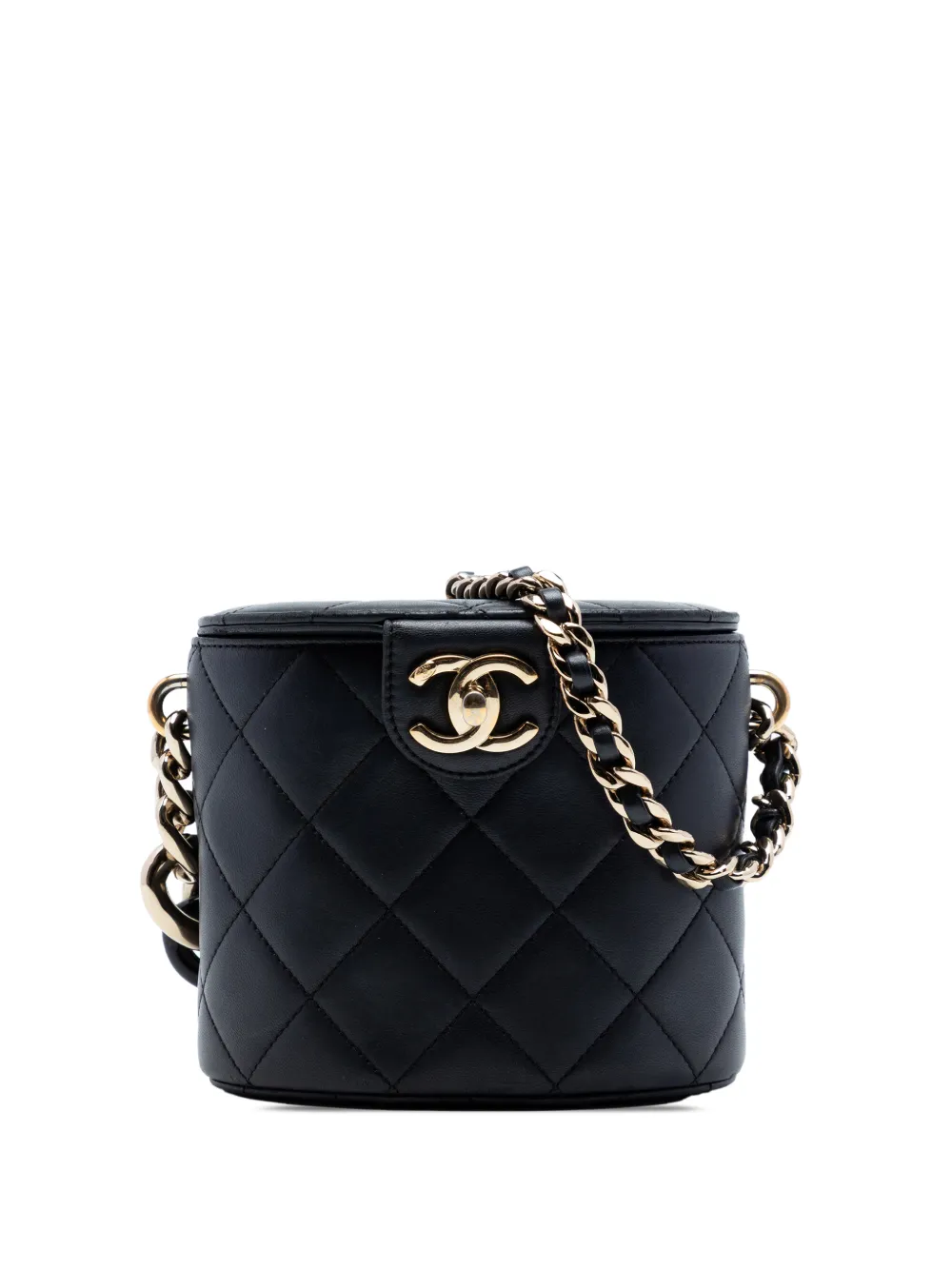 CHANEL Pre-Owned 2019 CC Lambskin Elegant Chain Case vanity bag - Nero