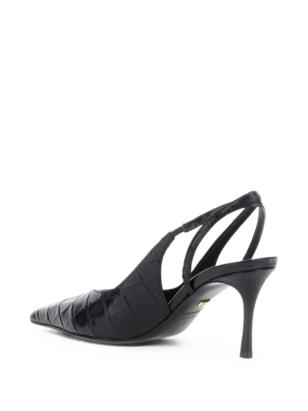 Ferragamo croc-effect slingback pumps Zwart