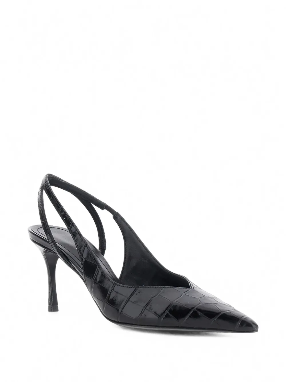 Ferragamo croc-effect slingback pumps Zwart
