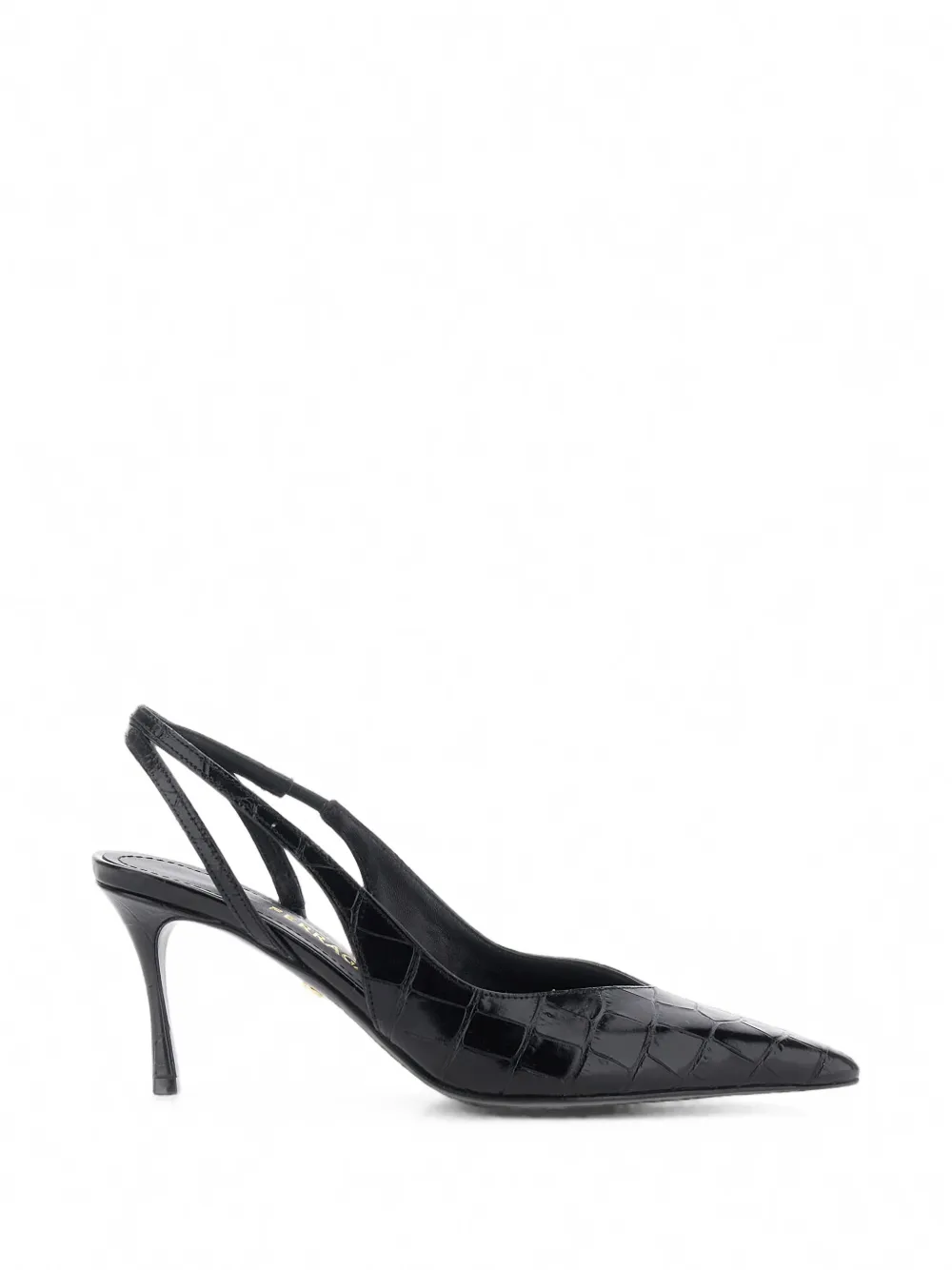 Ferragamo croc-effect slingback pumps Zwart