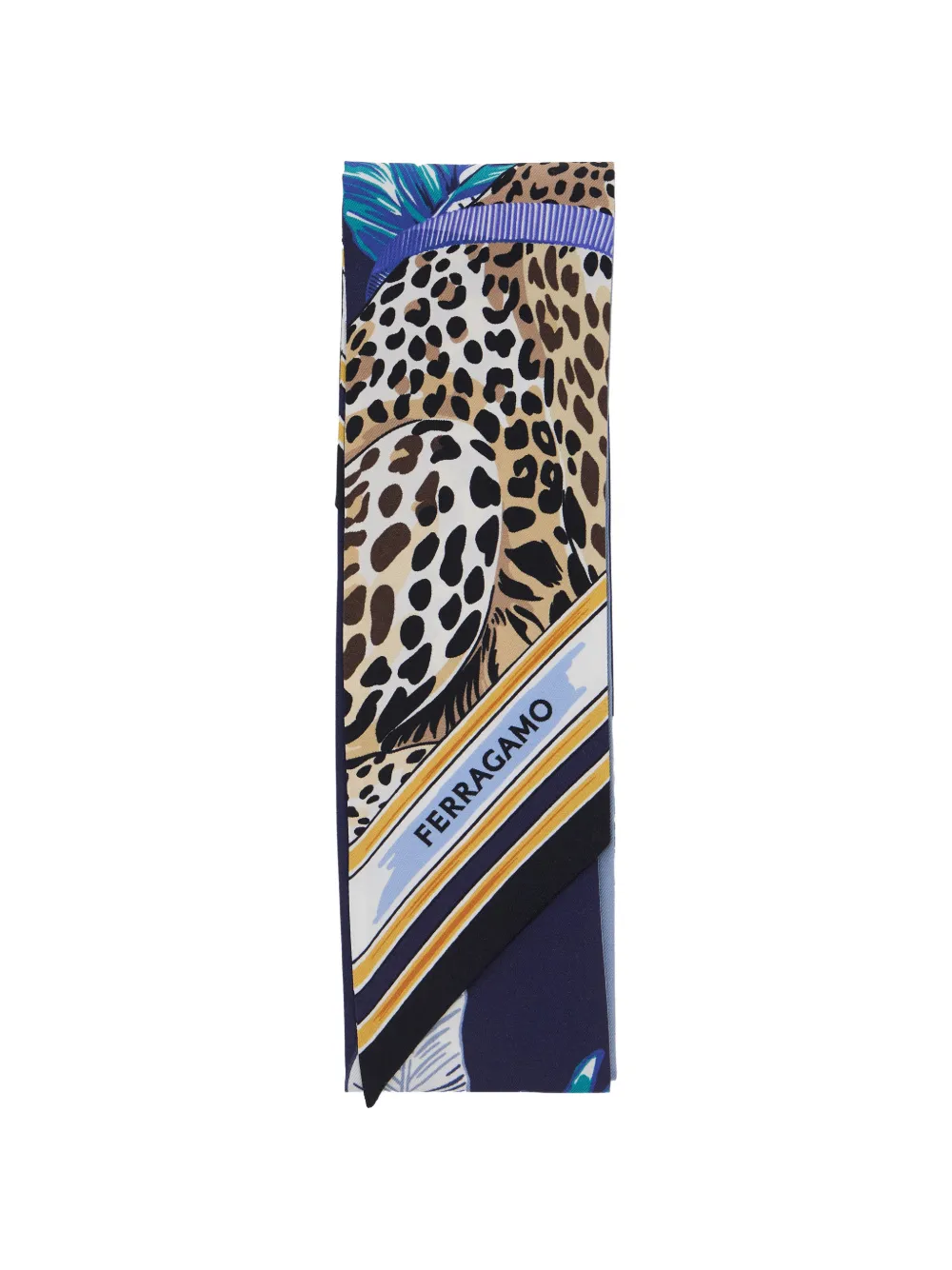 Ferragamo Felini print silk mini bandeau - Blu