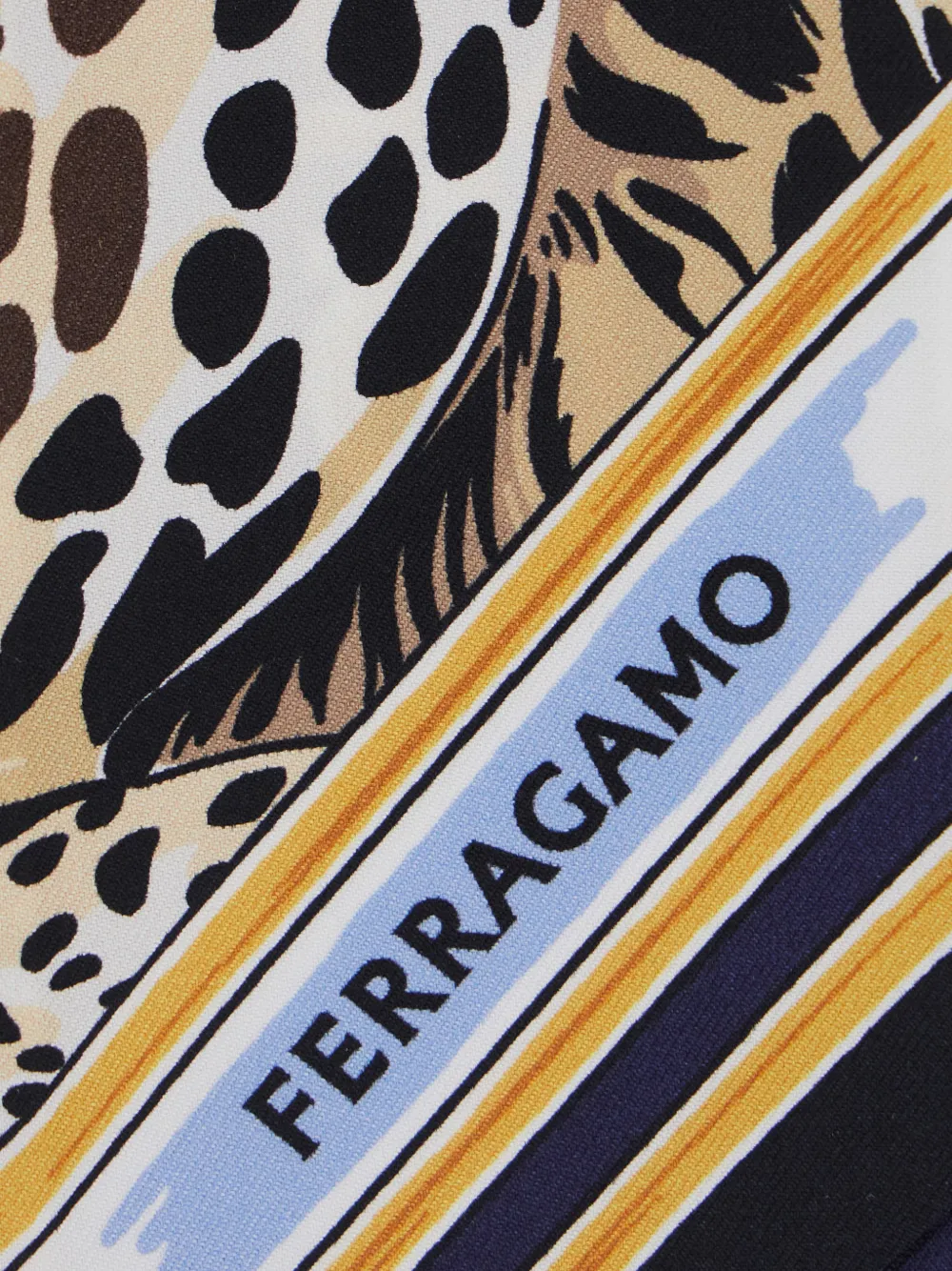 Ferragamo Zijden mini-bandeau met Felini-print Blauw