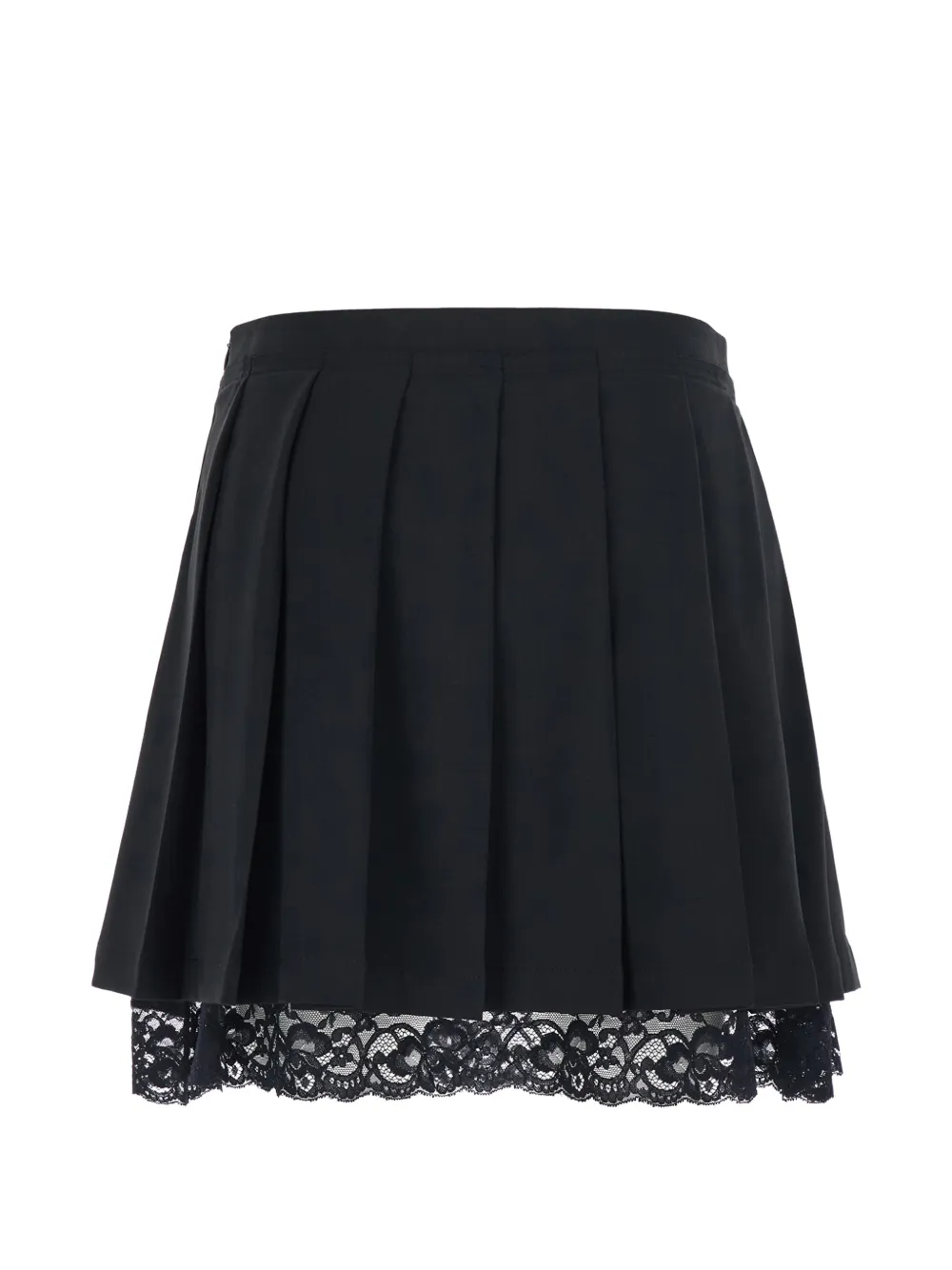 Jucca lace-trim pleated mini skirt Zwart