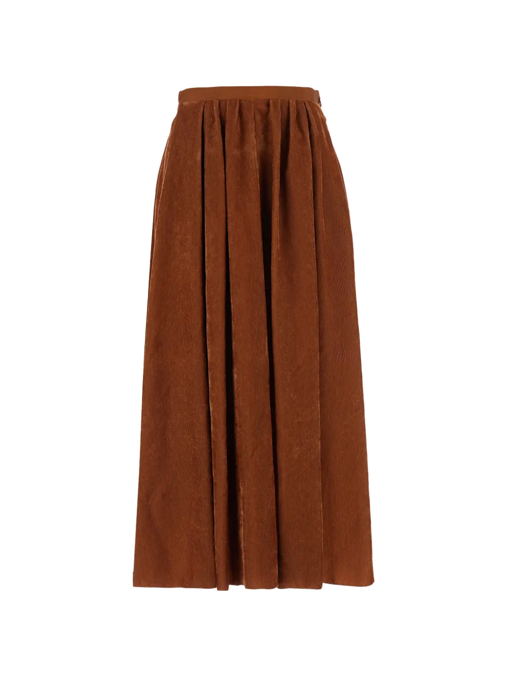 Forte Forte maxi pleated corduroy-effect skirt - Marrone