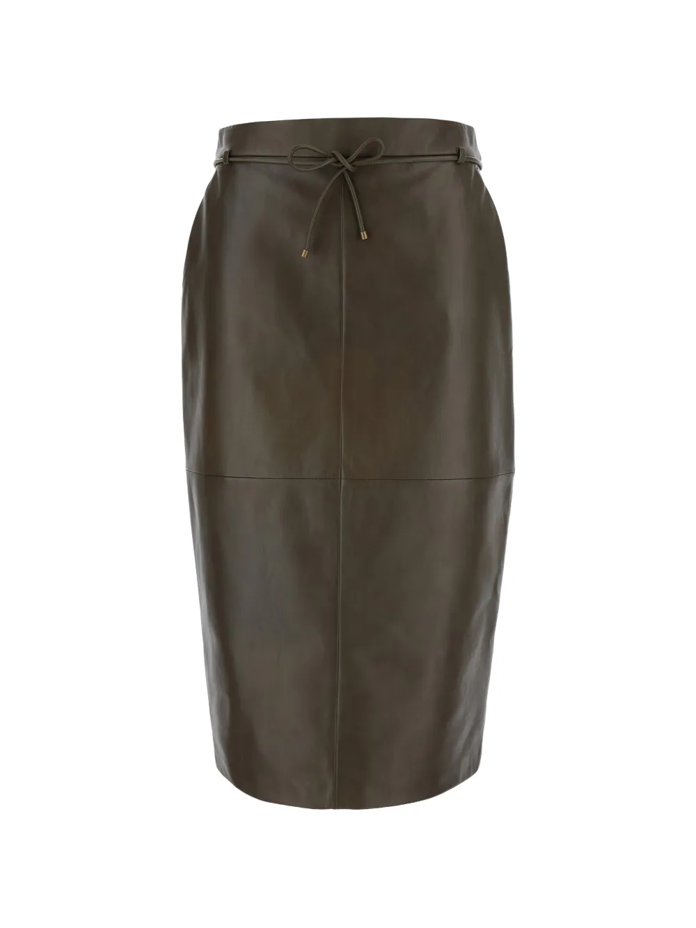Max Mara belted leather skirt - Grün
