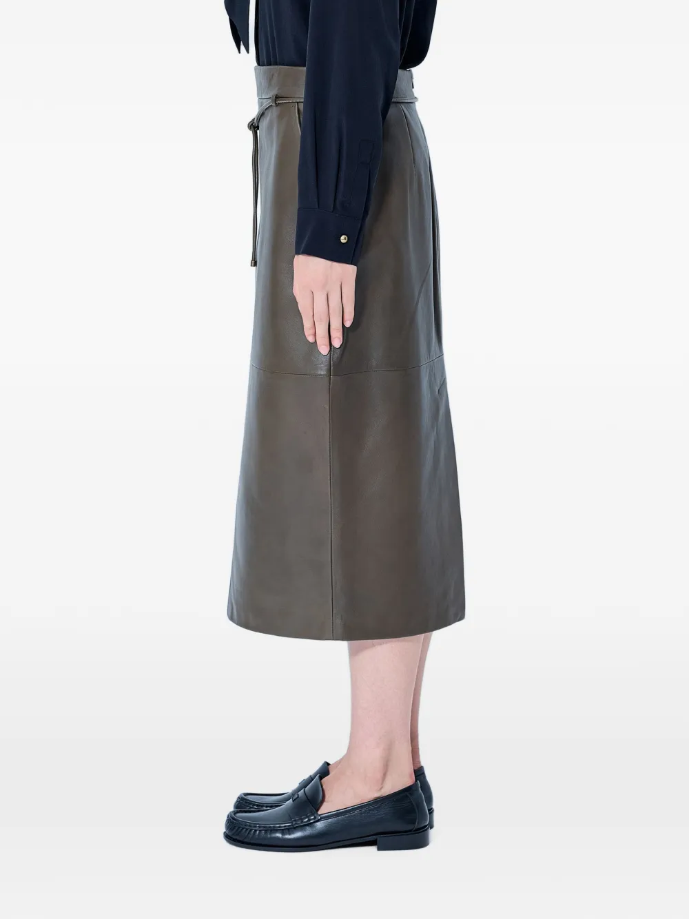 Max Mara Leren rok Groen