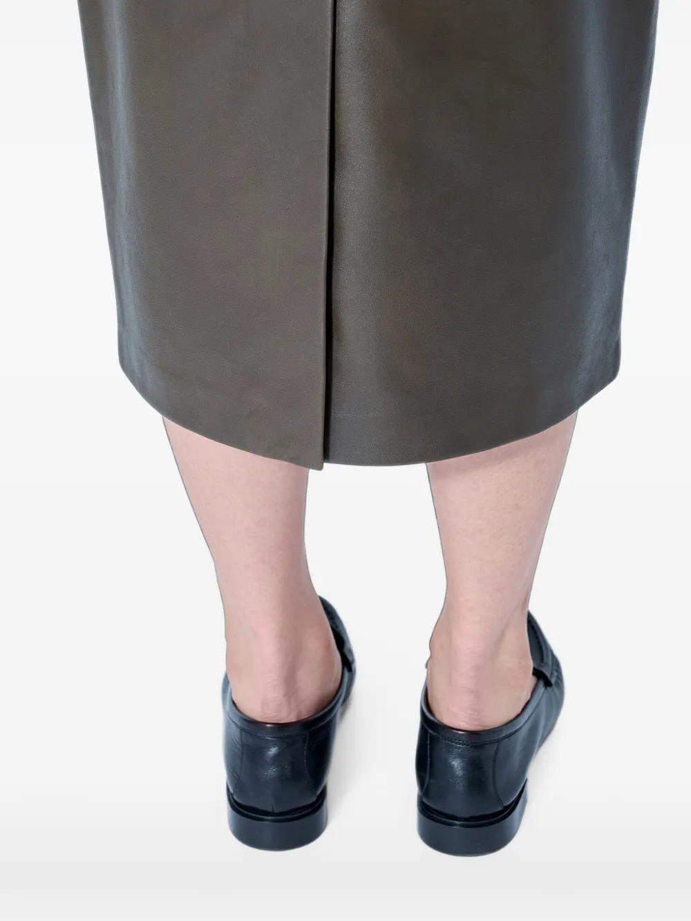 Max Mara Leren rok Groen
