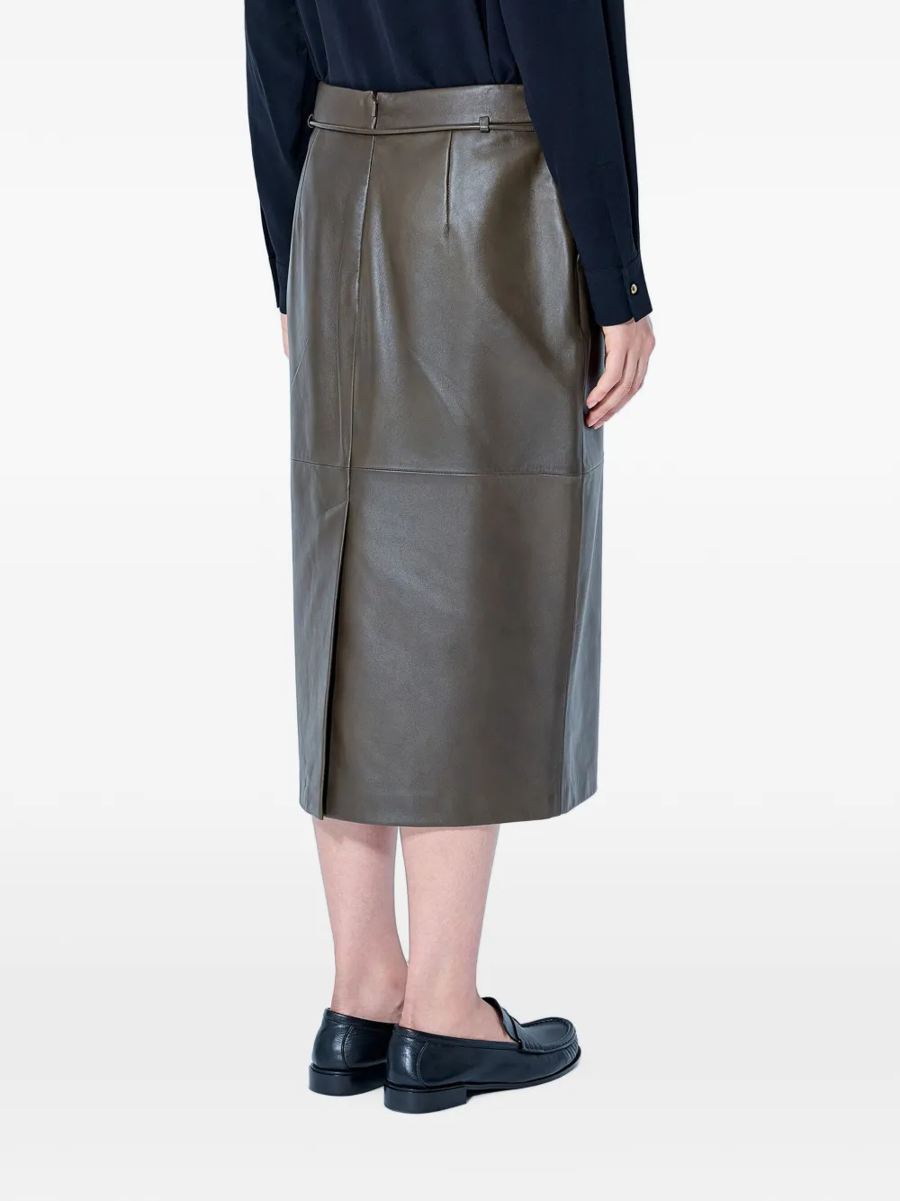 Max Mara Leren rok Groen