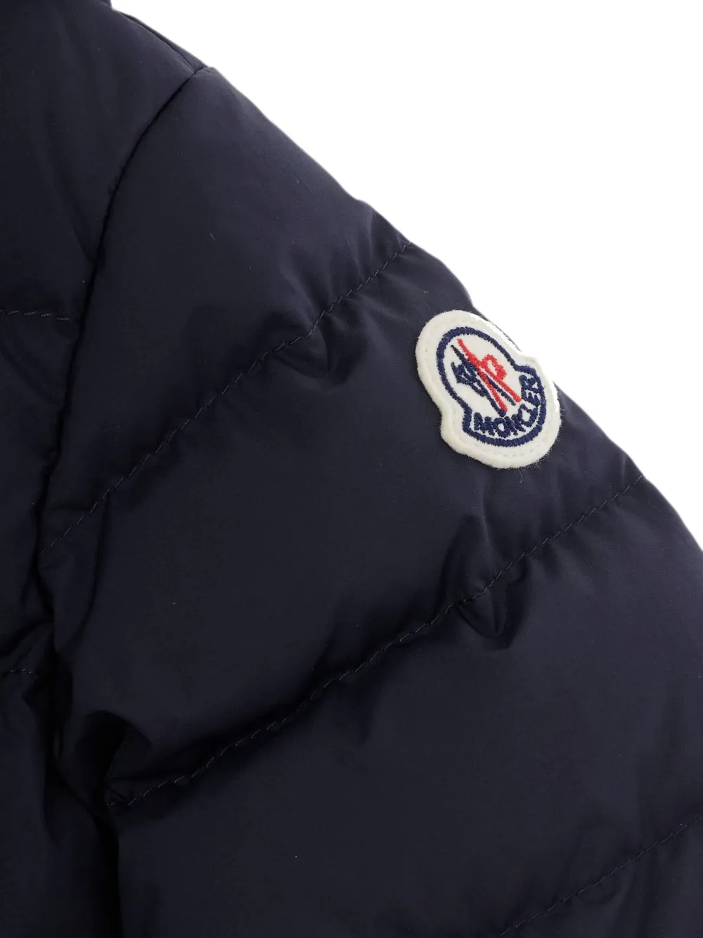 Moncler Enfant Brannock gewatteerd jack met logo-patch Blauw
