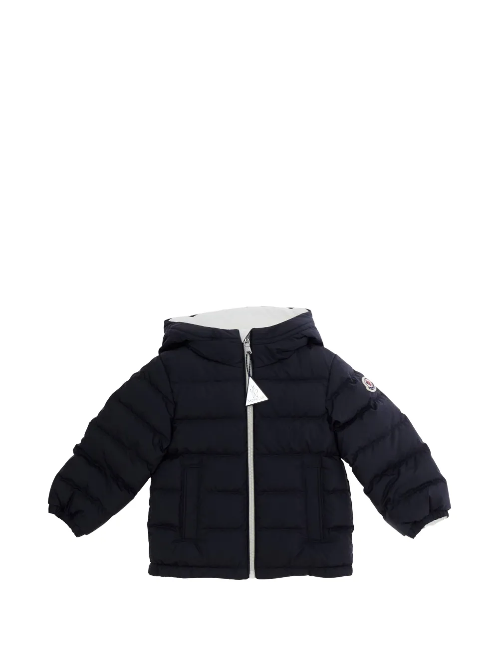Moncler Enfant Brannock gewatteerd jack met logo-patch Blauw