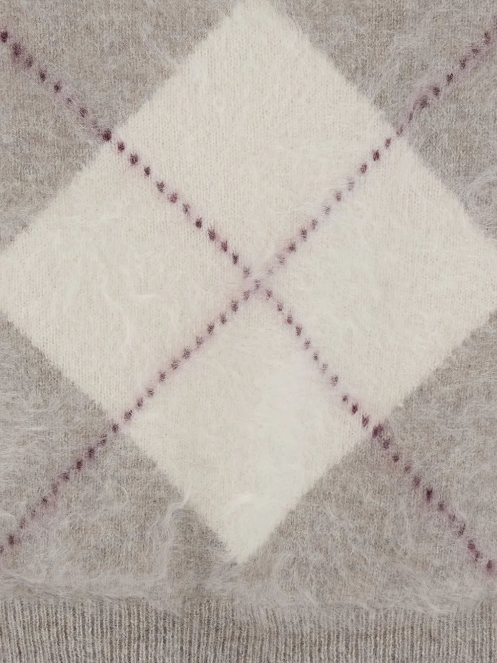 Soft Goat Gebreide trui met geborsteld effect en argyle-patroon Beige