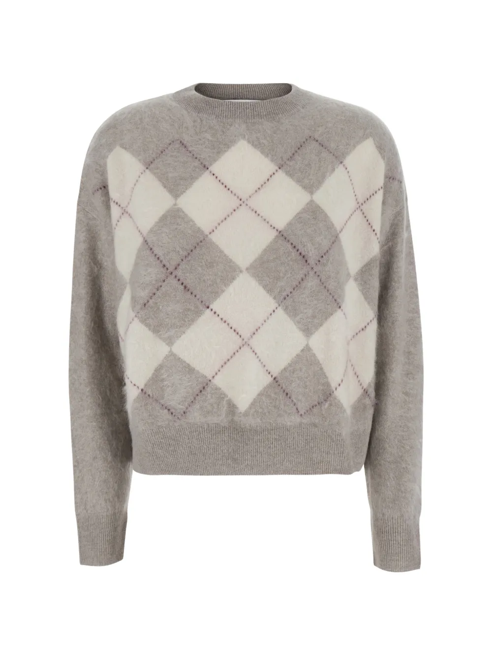 Soft Goat brushed-effect argyle-knit sweater - Tons neutres