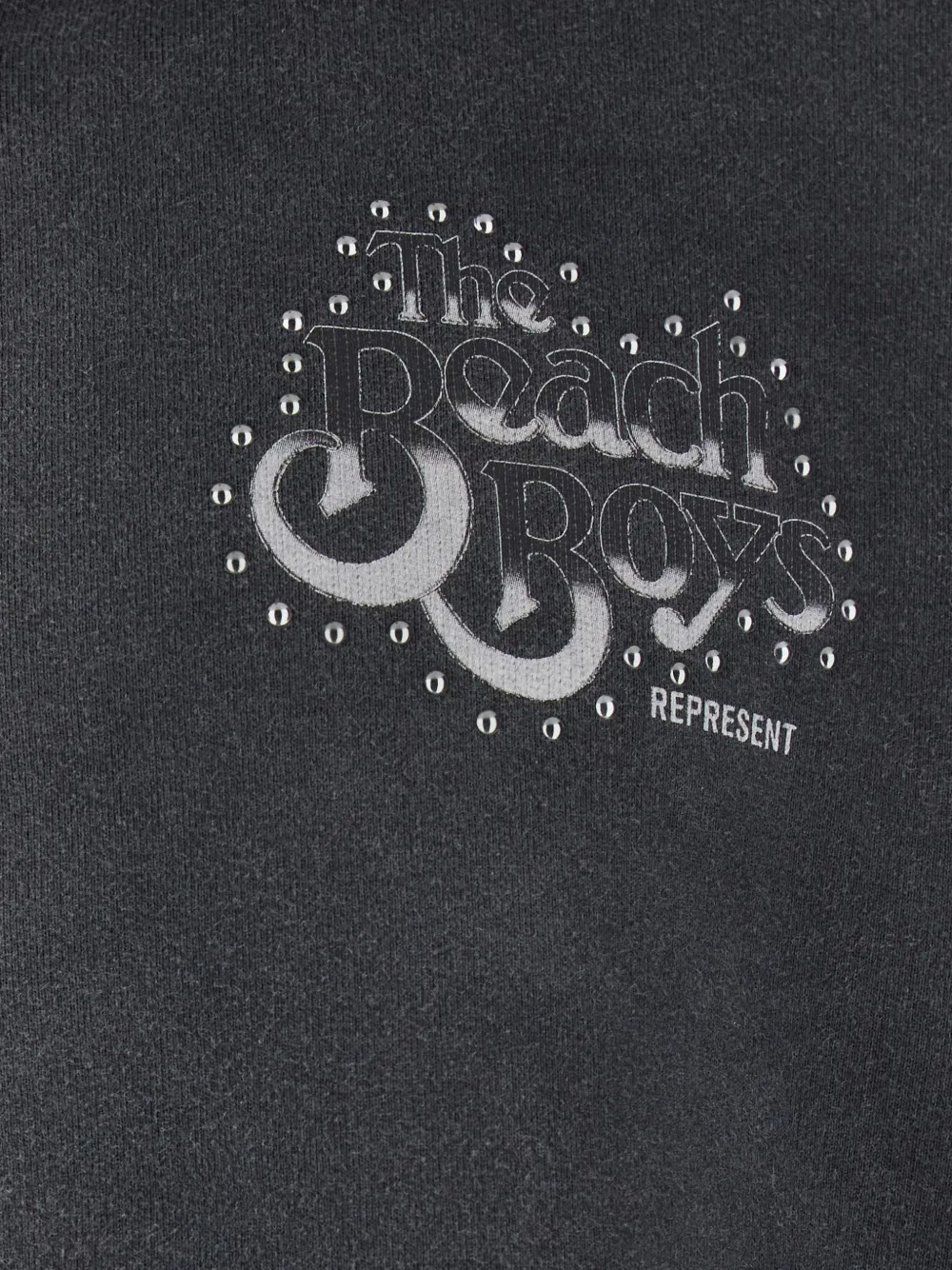 Represent Hoodie met studs en print Zwart