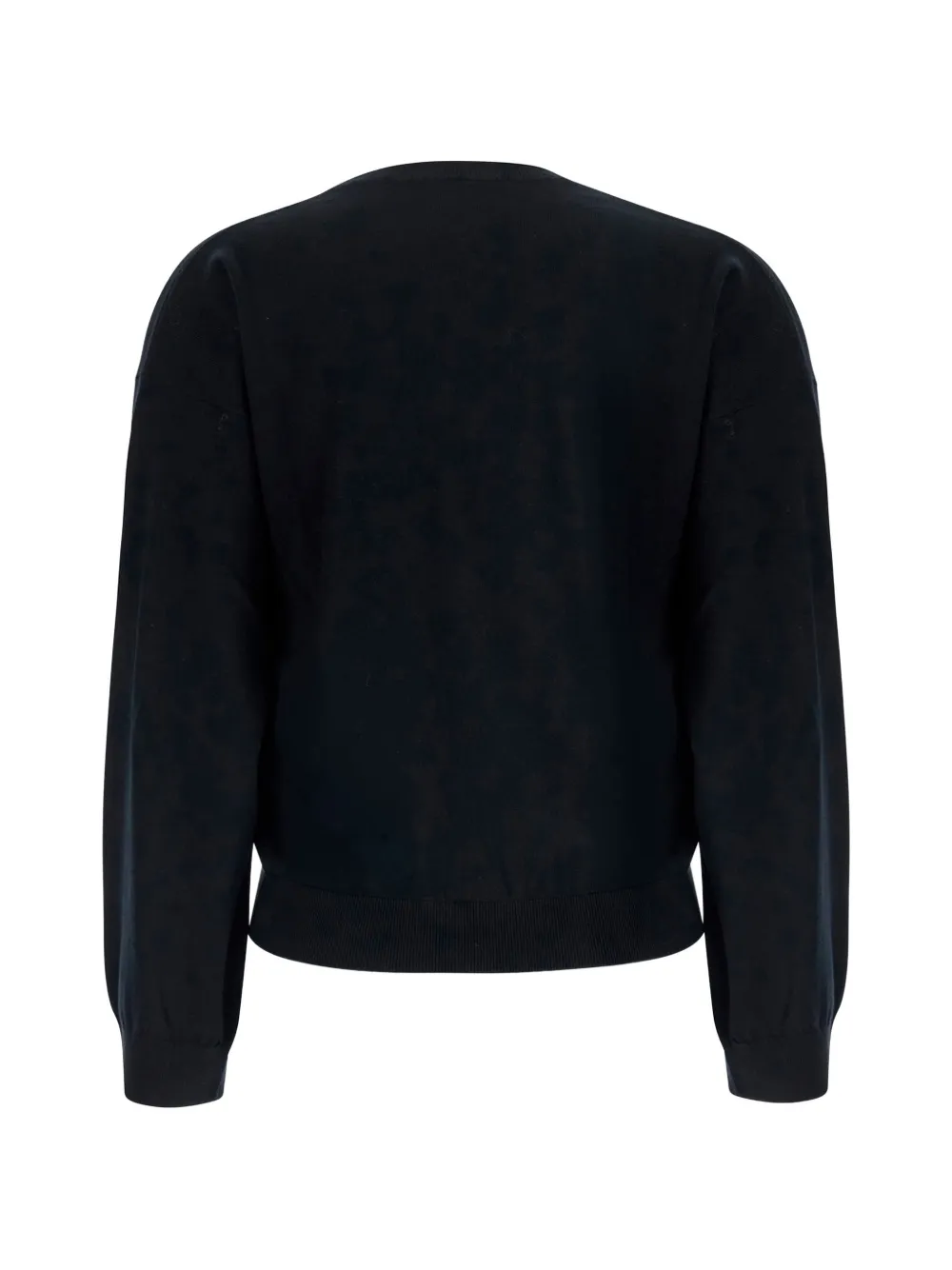 Fabiana Filippi tulle-insert V-neck sweater Zwart