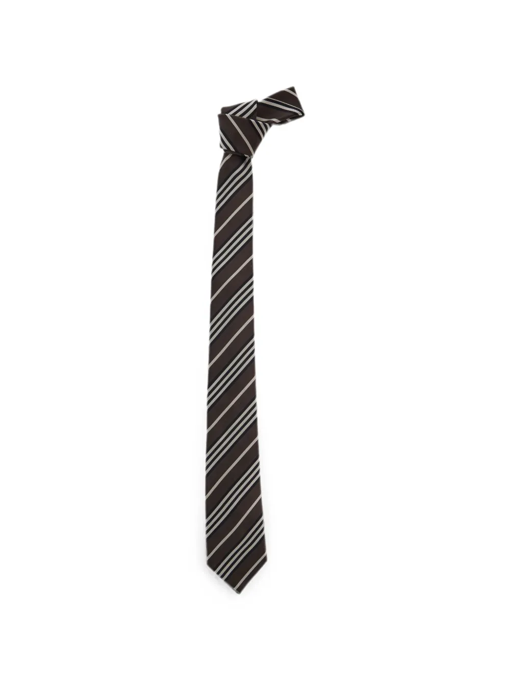 Saint Laurent striped tie in silk | Brown | Image 1