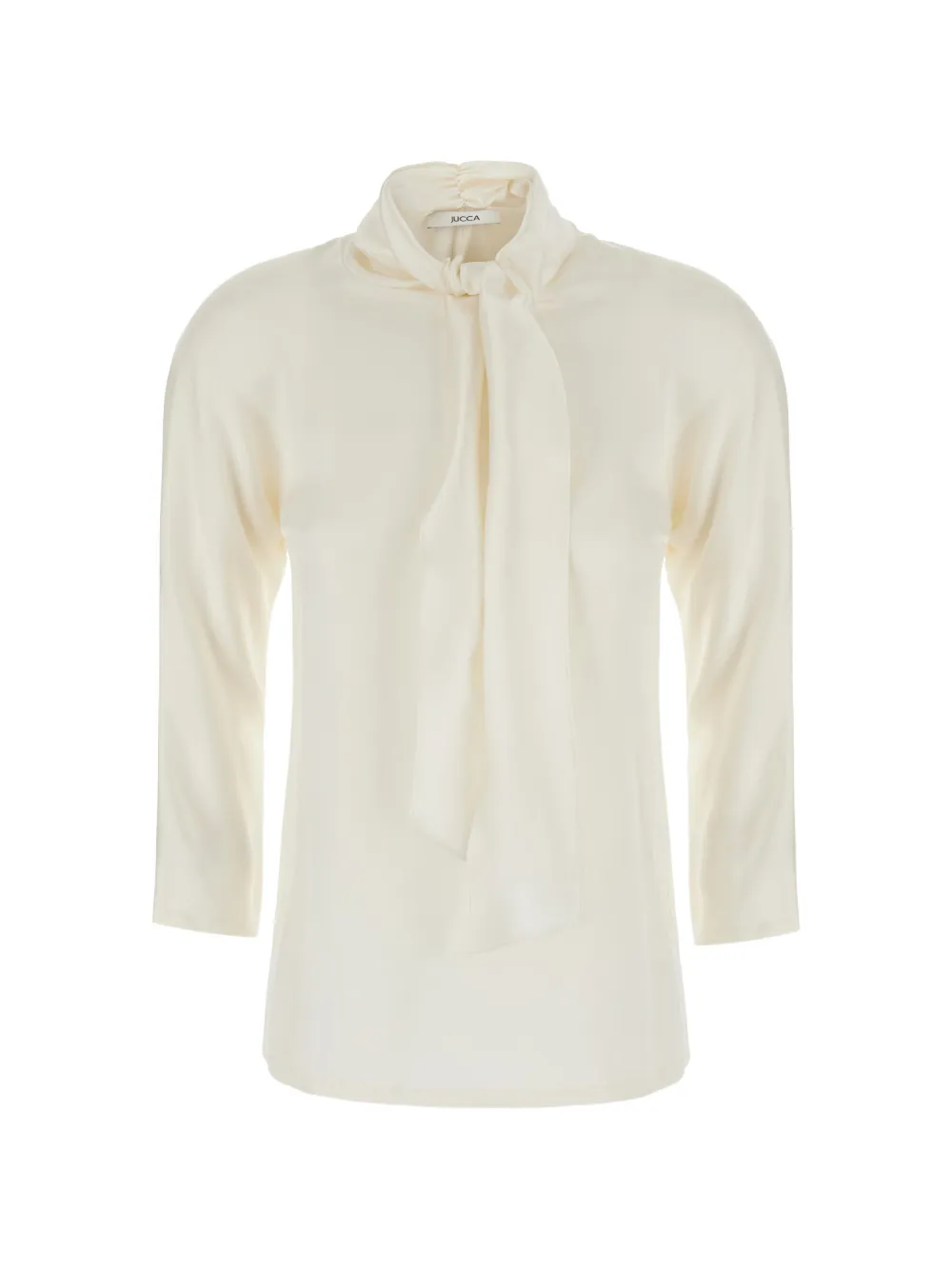 Jucca pussy-bow three-quarter sleeve blouse - Toni neutri