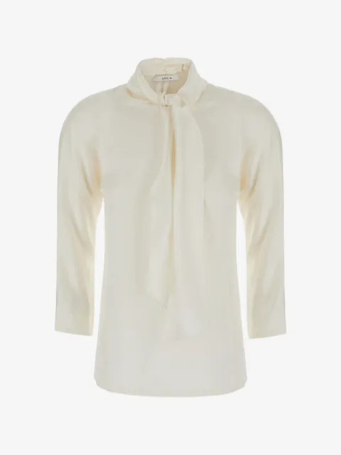 Jucca pussy-bow three-quarter sleeve blouse