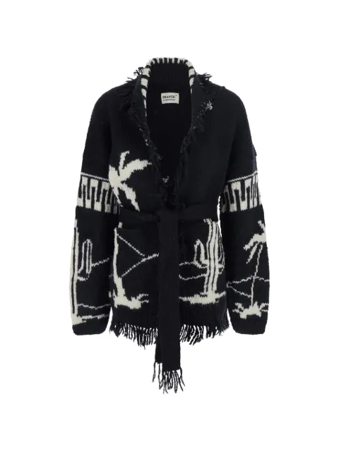 FRANTIC Las Palmas fringe-trim intarsia cardigan