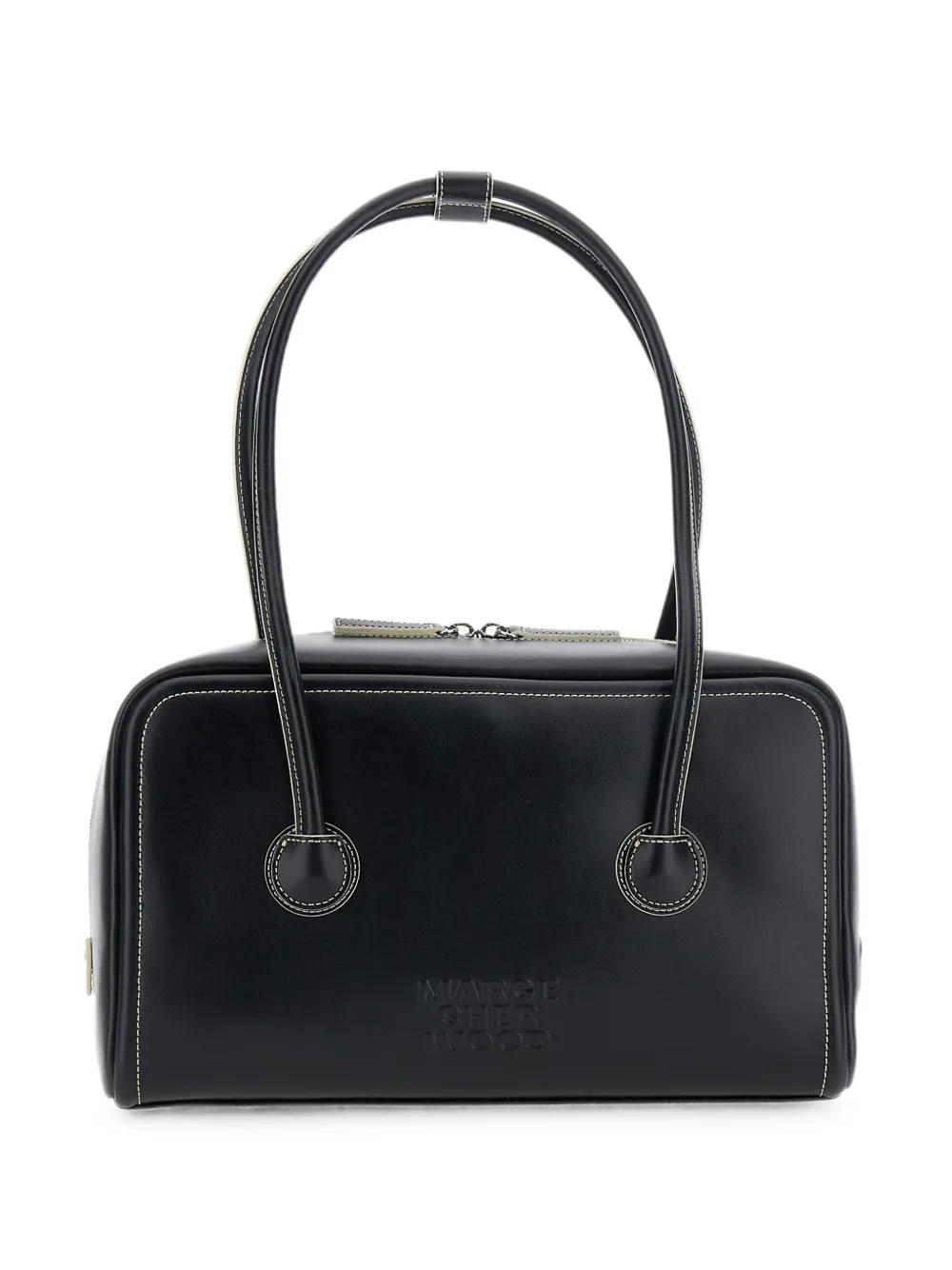 Marge Sherwood small logo-embossed leather shoulder bag - Nero