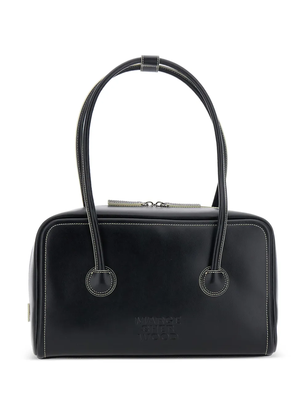 Marge Sherwood small logo-embossed leather shoulder bag - Black