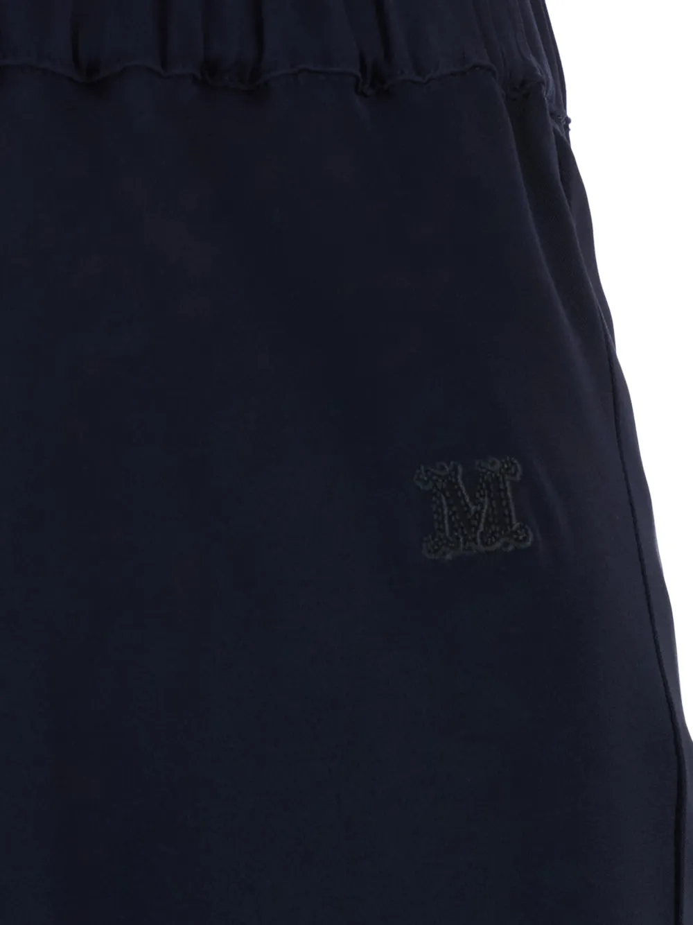 Max Mara Sospiro elastische maxi-rok met geborduurd logo Blauw