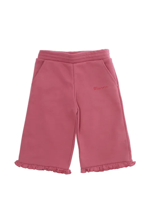 Marni Kids logo-embroidered ruffled trousers