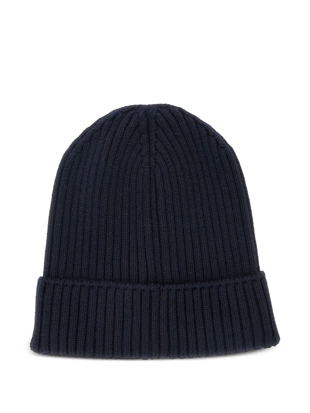 Moncler Enfant Ribgebreide muts met logopatch Blauw
