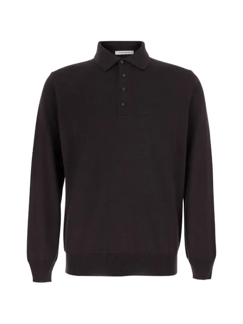 Kangra button-fastening long-sleeve polo shirt