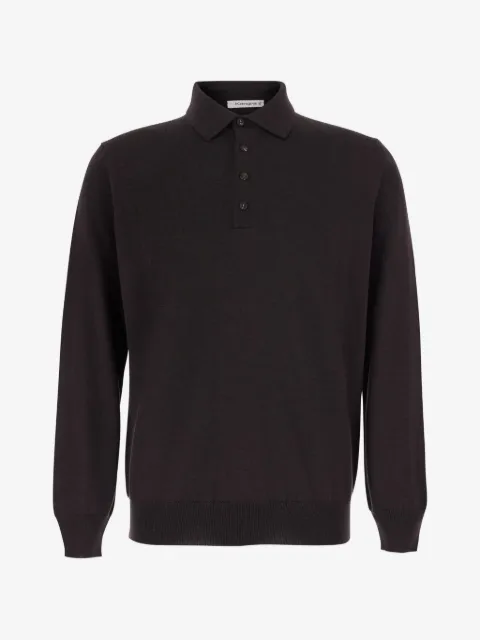 Kangra button-fastening long-sleeve polo shirt
